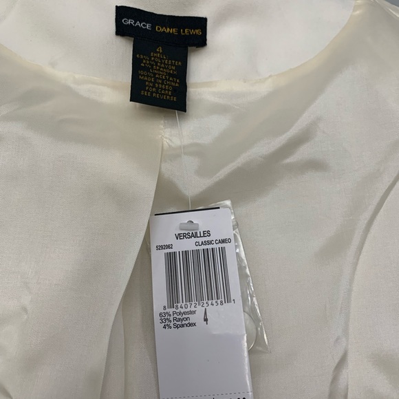 ❤️NWT $158 - CREAM/IVORY TAILORED DOUBLE BREASTED COAT by GRACE DANE LEWIS SZ 4 - Picture 5 of 8